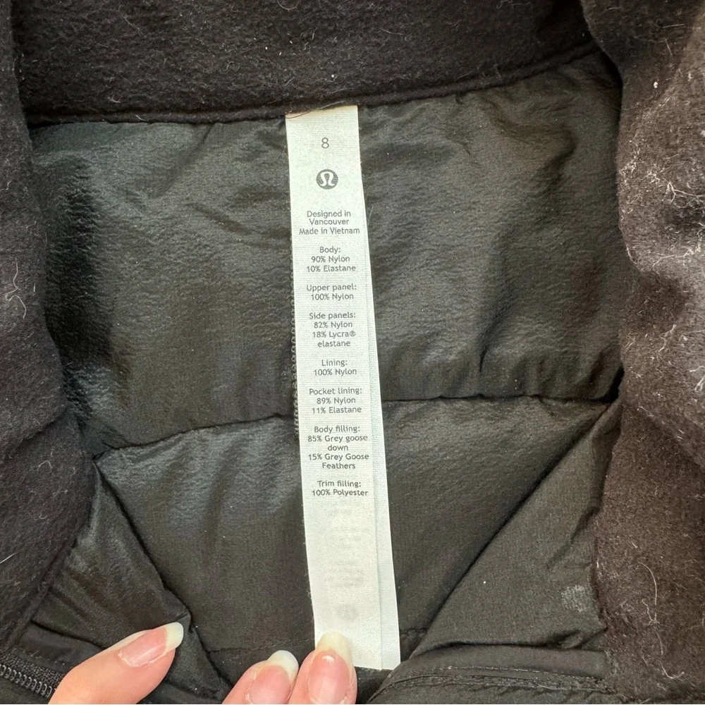 lululemon down for it all black vest size 8 - Picture 6 of 12